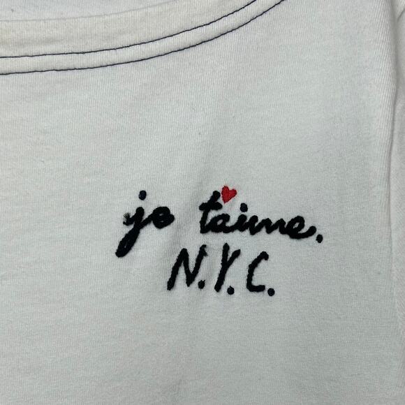 J.Crew Ivory Je T'Aime NYC Shirt Size XS 100% Cotton I Love NYC - Picture 5 of 10